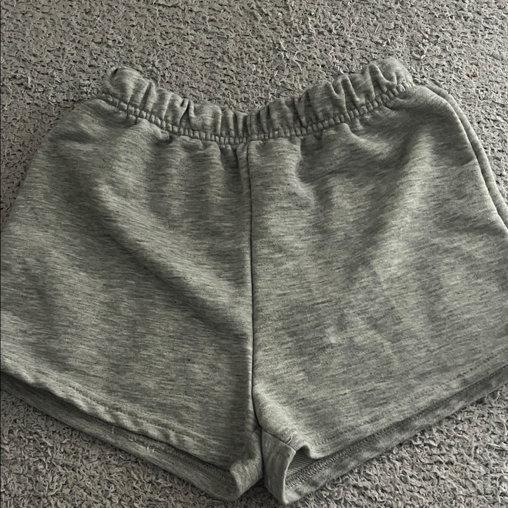 SHEIN Gray Elastic Waist Knit Kids Shorts